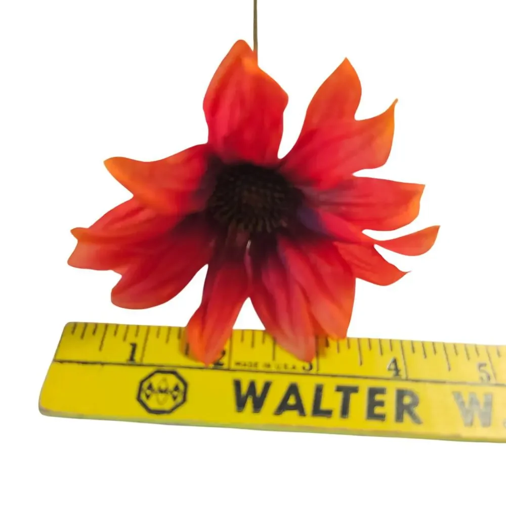 Red Orange Artificial Silk Daisy Flower Lot of 40 Stems Fall Floral Craft Decor